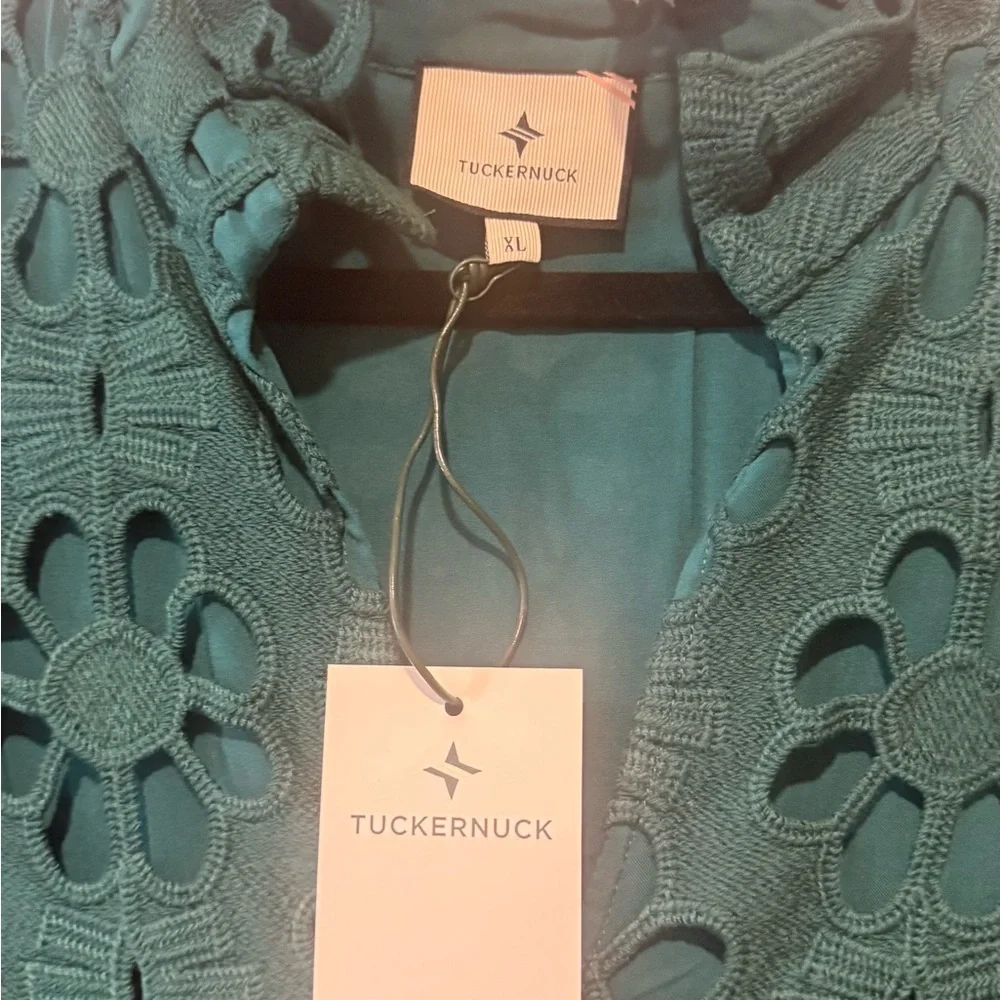 Tuckernuck Green Lace Pattern Dress with a lining - Picture 5 of 6